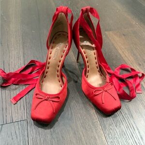Steve Madden Red Ribbon Heels